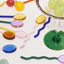 Load image into Gallery viewer, Wavy Glass Dessert Spoons - Image 2
