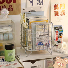Load image into Gallery viewer, Desktop Iron Storage Basket - Image 2
