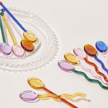 Load image into Gallery viewer, Wavy Glass Dessert Spoons - Image 3
